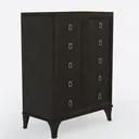57“H Tall Dresser for Bedroom with 16 Drawers Right 45 Degree View