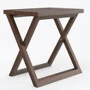 Minimalist Solid Walnut Wood Side Table 3D Model Right 45 Degree View