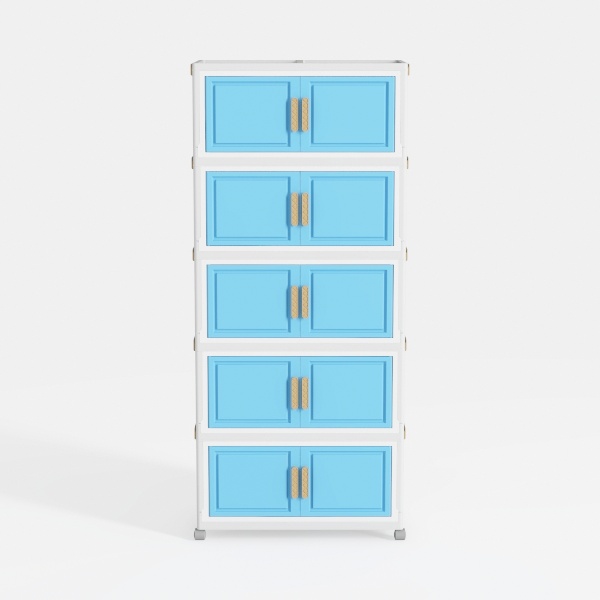 TVU 5-Tier Bookcase with Cabinet & LED, Wood 65