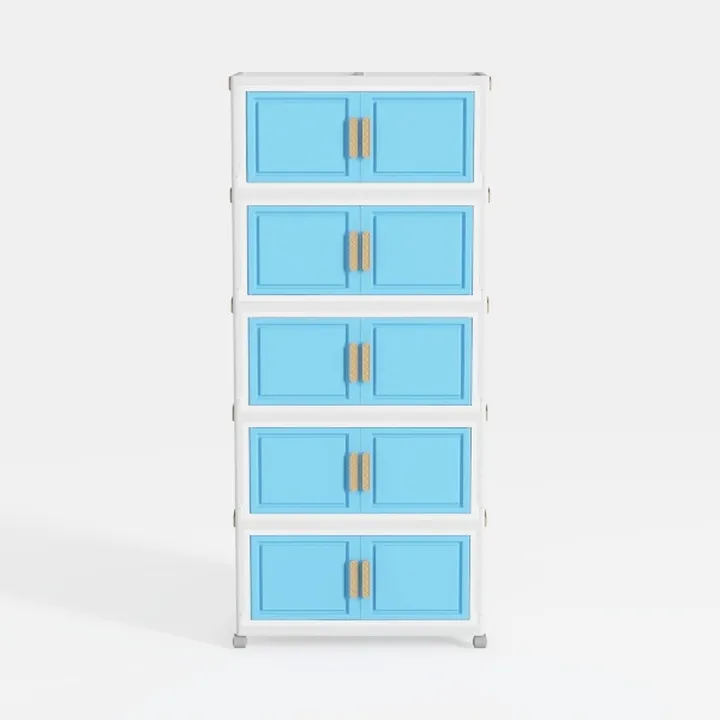 TVU 5-Tier Bookcase with Cabinet & LED, Wood 65