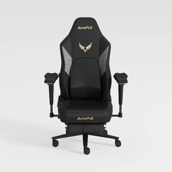 Black Leather Ergonomic Gaming Chair 3D Model