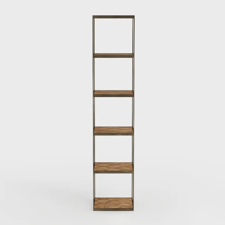 IBUYKE 6-Tier Tall Bookshelf,S-Shaped Geometric