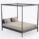 SHA CERLIN Canopy Bed Frame Full Size/Mattress Right 45 Degree View