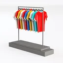 clothing display rack-Clothing Store Left 45 Degree View
