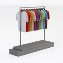 clothing display rack-Clothing Store Right 45 Degree View
