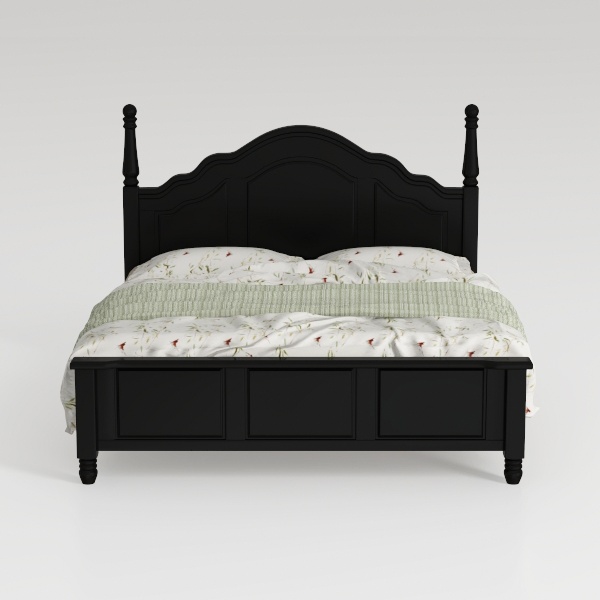 LOPOO Elegant King Size Sleigh Bed with Solid Wood