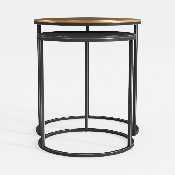 LITTLE TREE Round End Table, Industrial Side Table