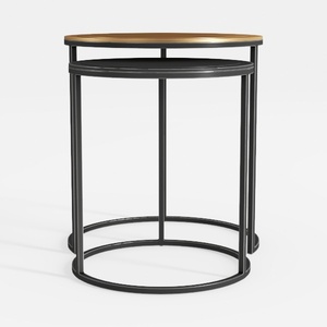 LITTLE TREE Round End Table, Industrial Side Table