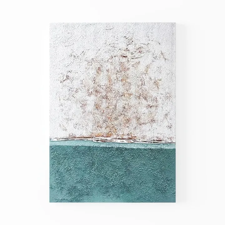 Canvas Print Wall Art Dark Coral with Sea Waves