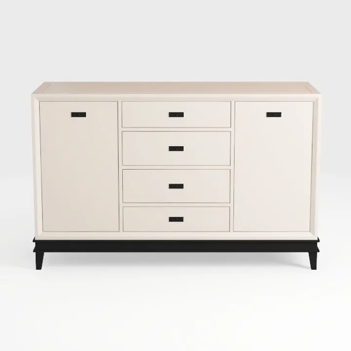Birch Wood 4-Door Transitional Sideboard