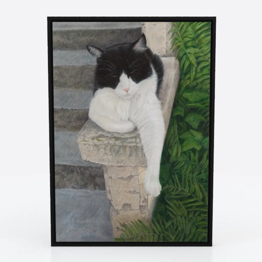 Hamduker Cat Wall Art Monet Prints Vintage Canvas