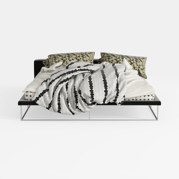 Zinus Lorelai Letto 150x200 cm - Altezza 36 cm con spazio sotto il letto - Telaio letto in piattaforma in metallo - Nero