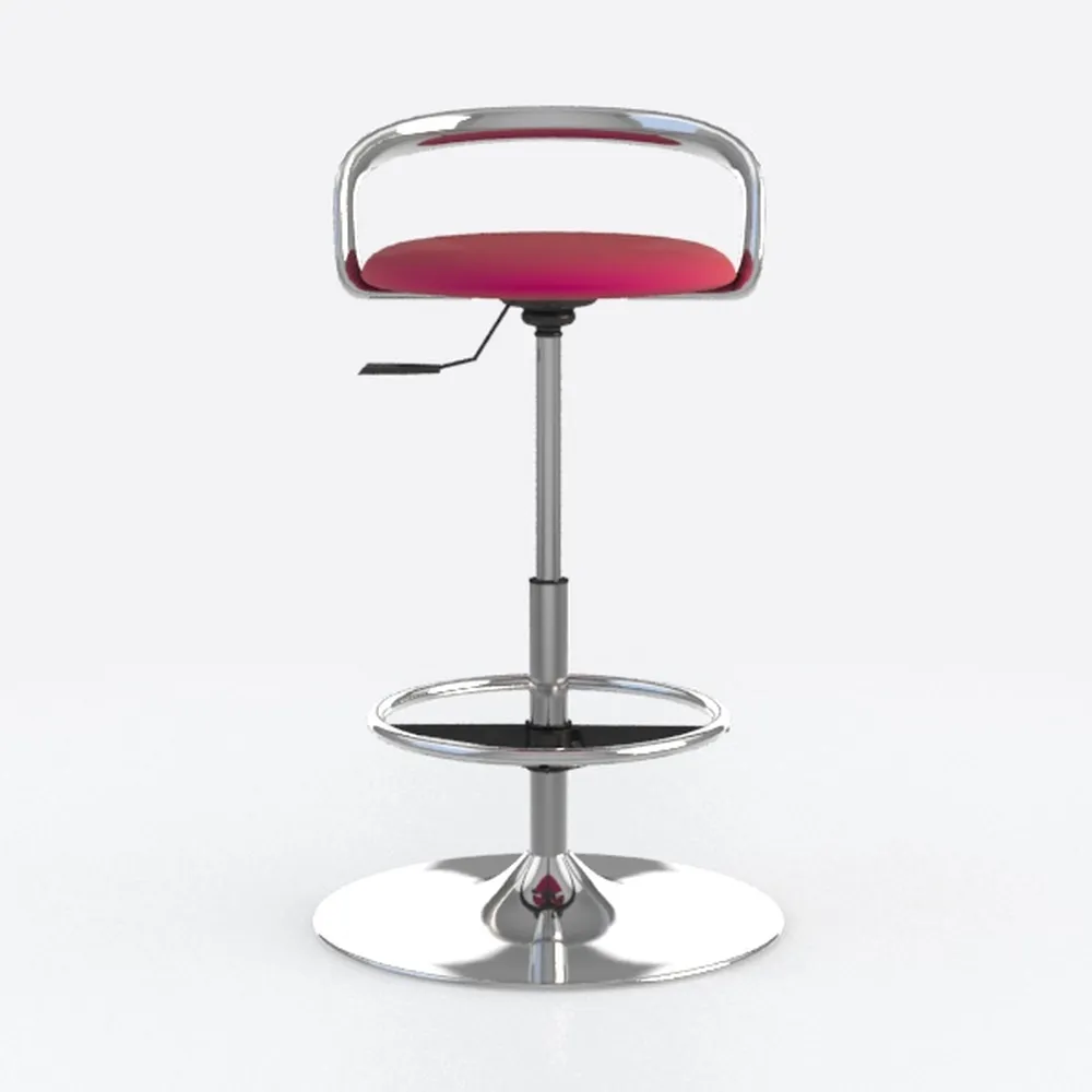 23 in. Red Low Back Metal Adjustable Height Bar Ch