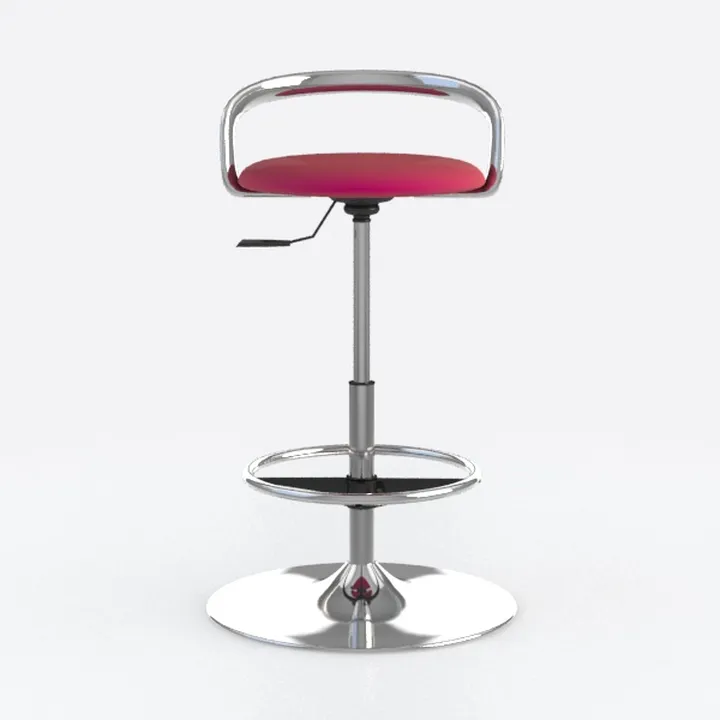 23 in. Red Low Back Metal Adjustable Height Bar Ch