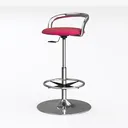 23 in. Red Low Back Metal Adjustable Height Bar Ch Left 45 Degree View
