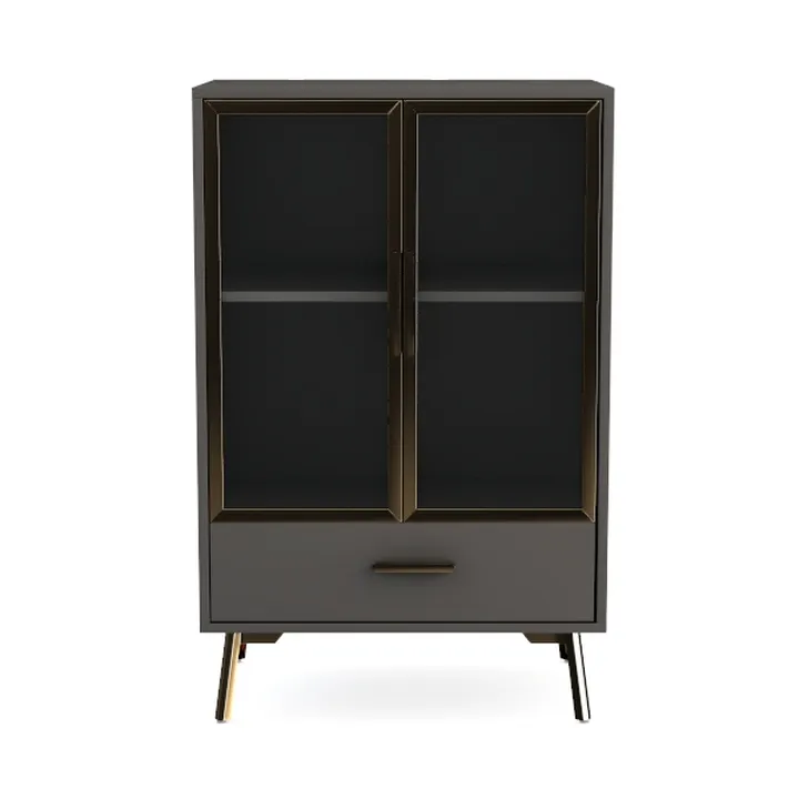 Sideboard Buffet Cabinet with 4 Doors, Modern Side