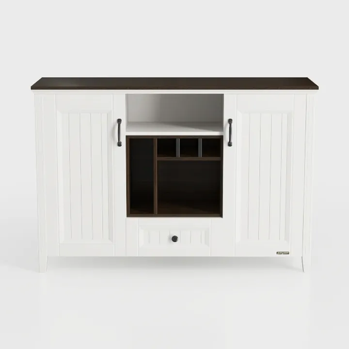 Modern Two Tone Solid Wood Sideboard Cabinet With Storage 3D Model