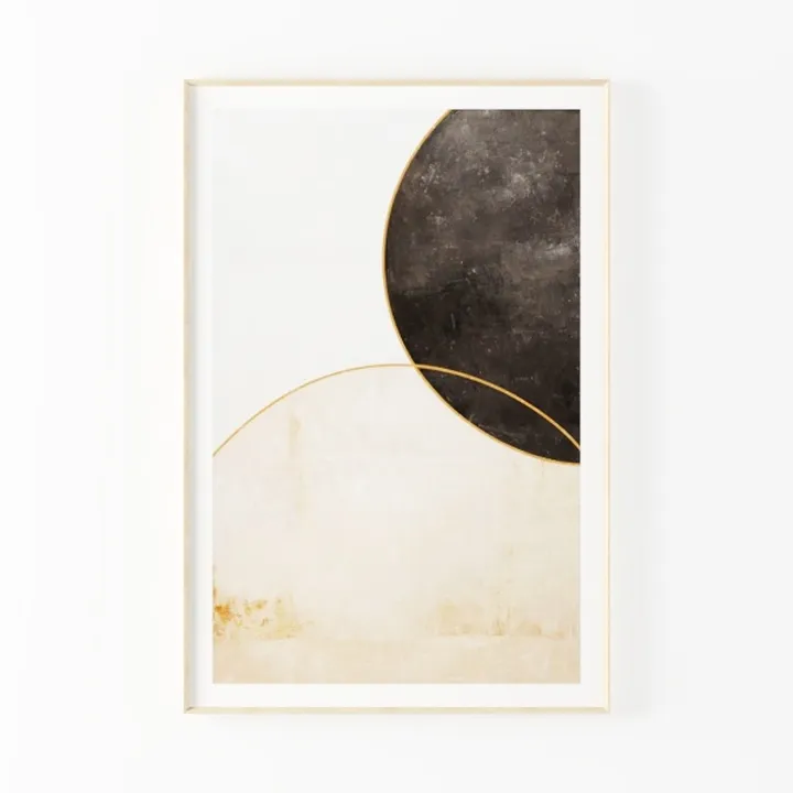 Minimalist Neutral Tone Abstract Wall Art Print 3D Model