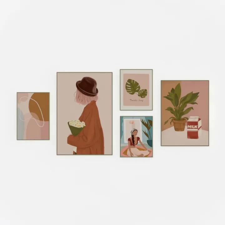 Bohemian Minimalist Wall Art Prints Gallery Set 3D Model