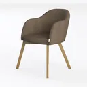 CHERS Mid-Century Modern Accent Chair, Upholstered Left 45 Degree View