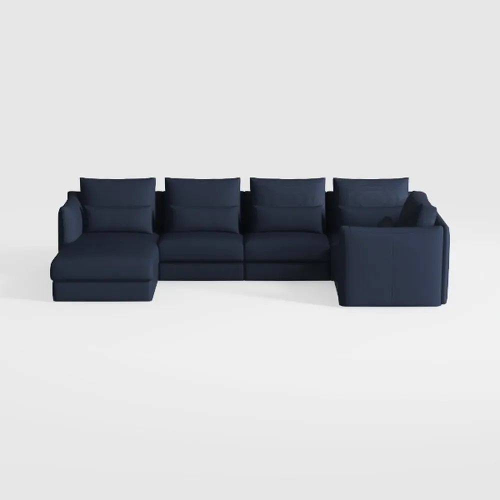 HONBAY Velvet Modular Sectional Sofa with Storage 