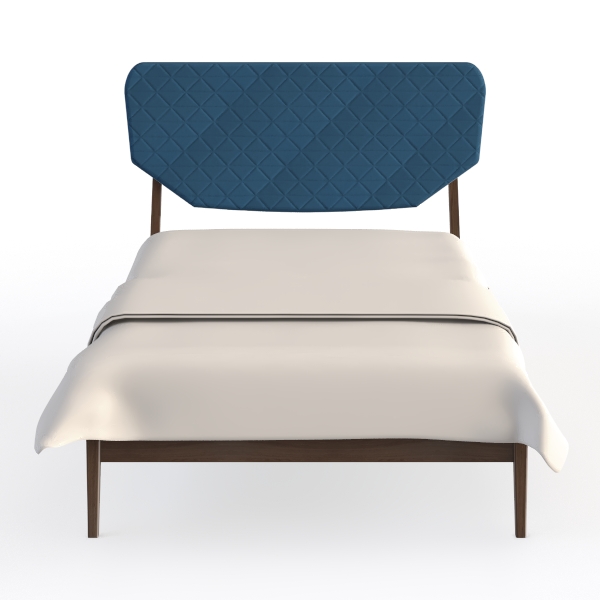 BOWERY HILL Modern Full Size Royal Blue Velvet Uph