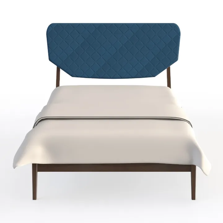 BOWERY HILL Modern Full Size Royal Blue Velvet Uph