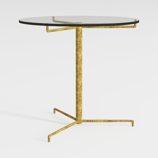 Helios Gold with Tempered Glass Side Table