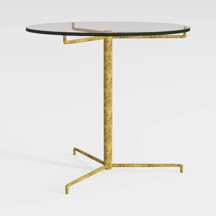 Helios Gold with Tempered Glass Side Table