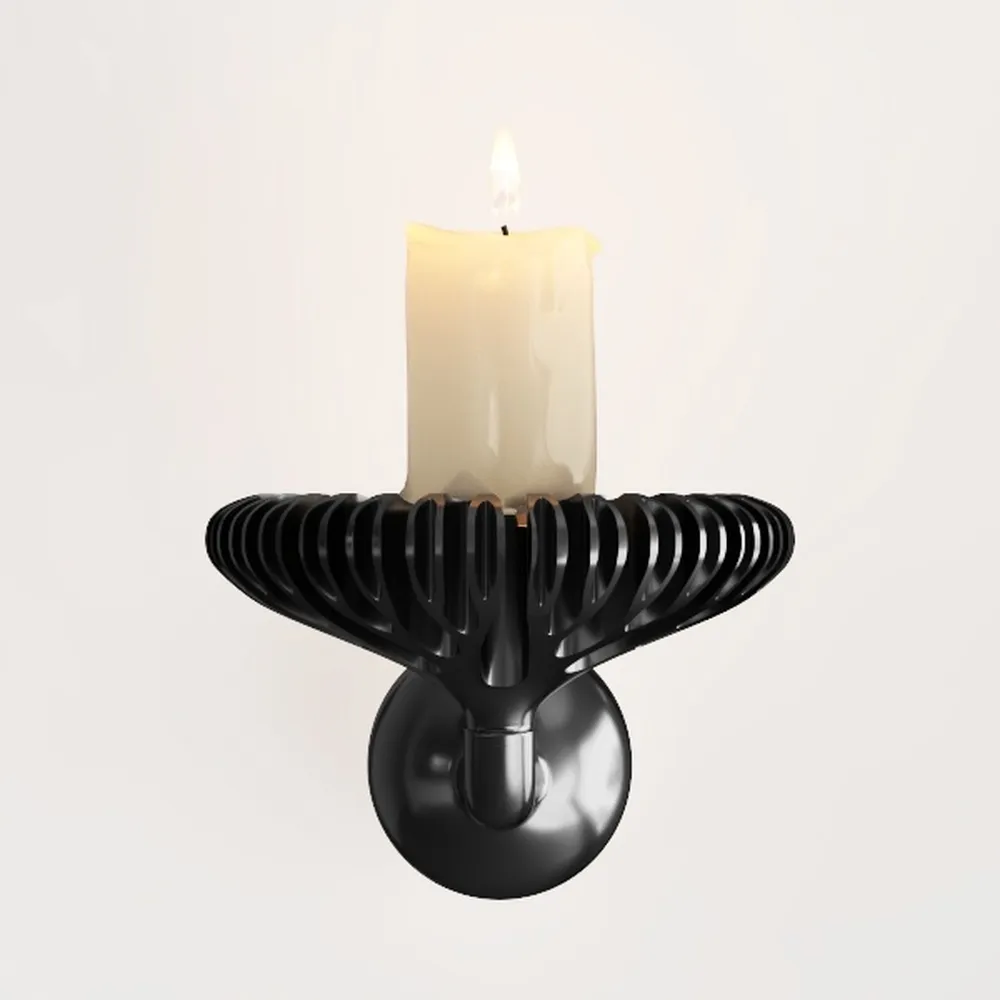 Cabilock 2pcs Vintage European Iron Candle Holders