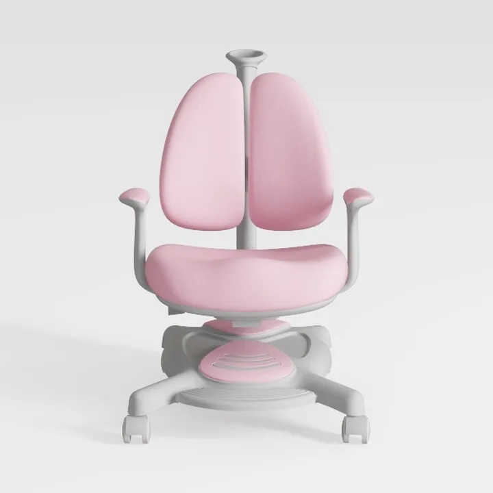 Pink Fabric Modern Dual Backrest Office Chair 3D Model