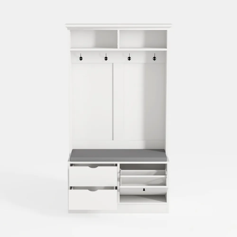 Shoe Cabinet with 2 Flip Drawers & 1 Drawer, Shoe