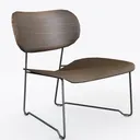 Pemberly Row Modern Durable Molded Plywood Accent  Right 45 Degree View