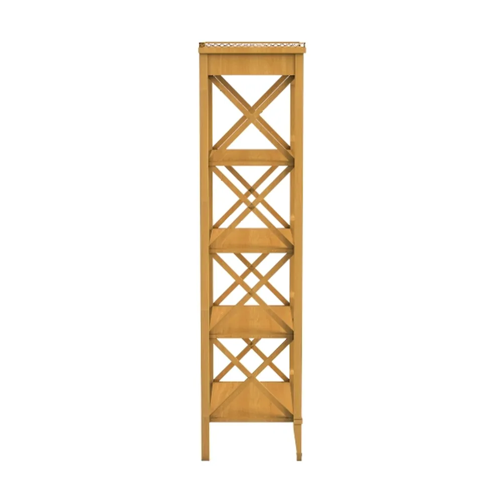 4-Tier Bamboo Shelf SquareModern Wooden