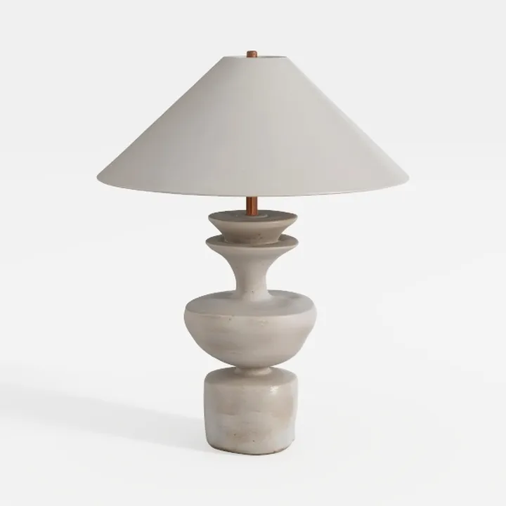 Minimalist Neutral Ceramic Table Lamp 3D Model