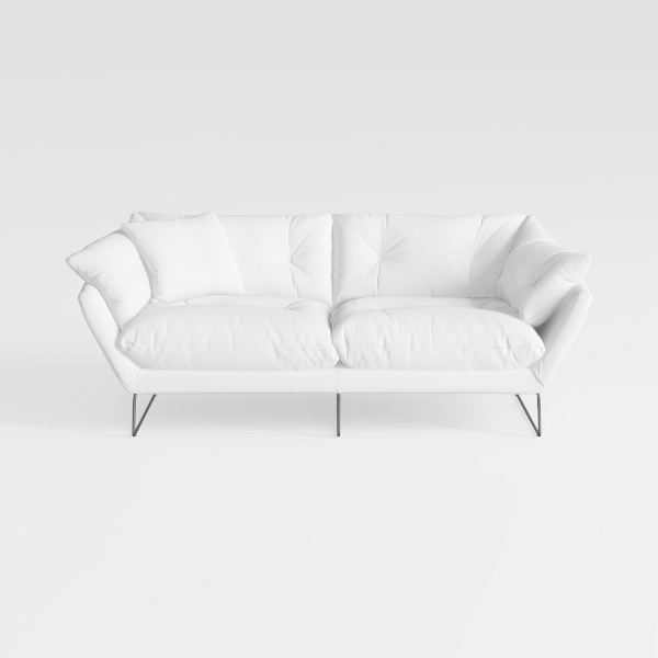 Chenille Small Loveseat Sofa with Gold Metal Legs,