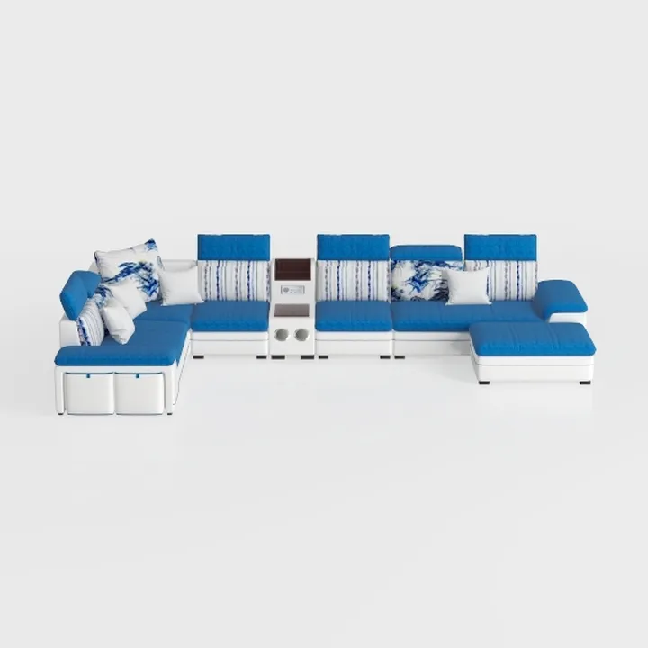 15-Piece Outdoor Sectional Sofa Set w/ 43" Fire