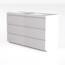 Minimalist White Solid Wood Double Dresser 3D Model Left 45 Degree View