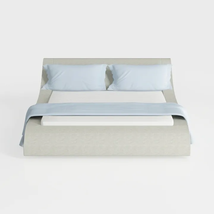 Minimalist Fabric Upholstered Platform King Bed 3D Model