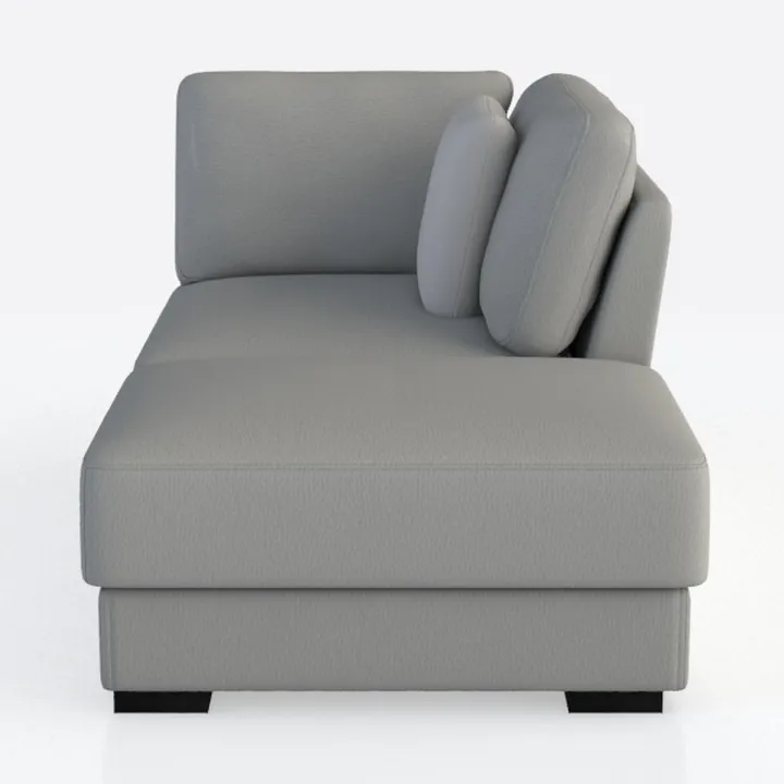 Minimalist Light Gray Fabric Chaise Lounge 3D Model