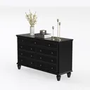 YESHOMY Black Dresser for Bedroom,6 Drawer Dresser Left 45 Degree View