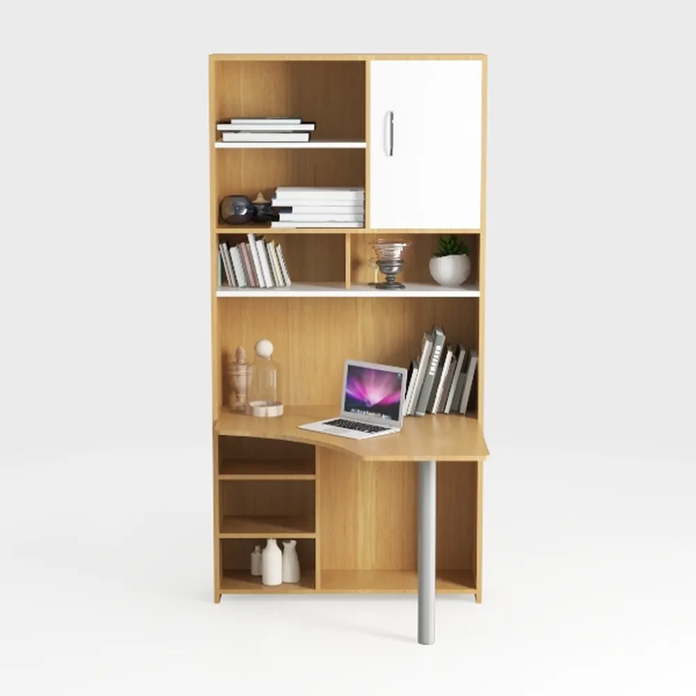 Tangkula Computer Desk with Bookshelf, Writing Stu