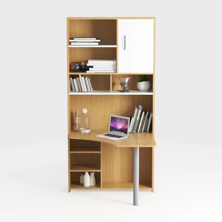 Tangkula Computer Desk with Bookshelf, Writing Stu