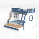 Acme Farah Twin Over Full Wooden Bunk Bed with Lad Left 45 Degree View