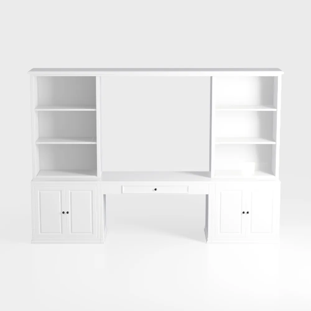 TREATLIFE HOME Elegant White Computer Desk with Hu