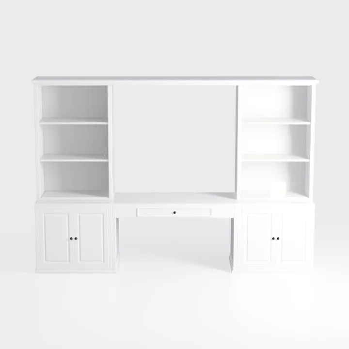 TREATLIFE HOME Elegant White Computer Desk with Hu