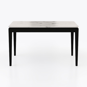 Modern Marble Top Black Solid Wood Dining Table 3D Model