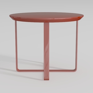 Modern Minimalist Glossy Metal Round Side Table 3D Model
