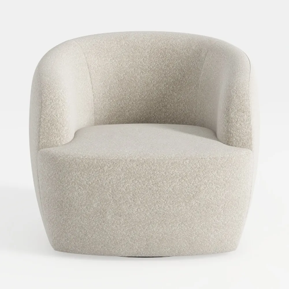 Swivel Barrel Accent Chair, 360 Upholstered