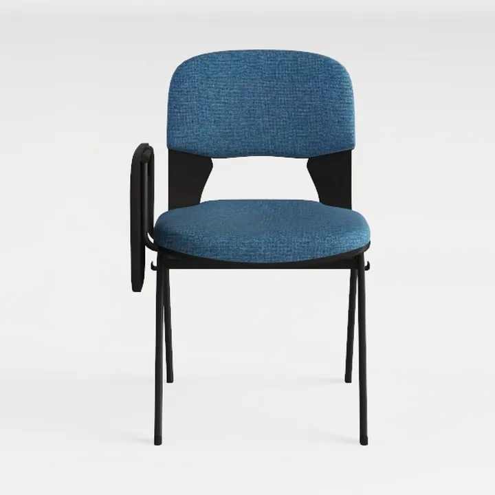 Minimalist Fabric Metal Blue Office Armchair 3D Model